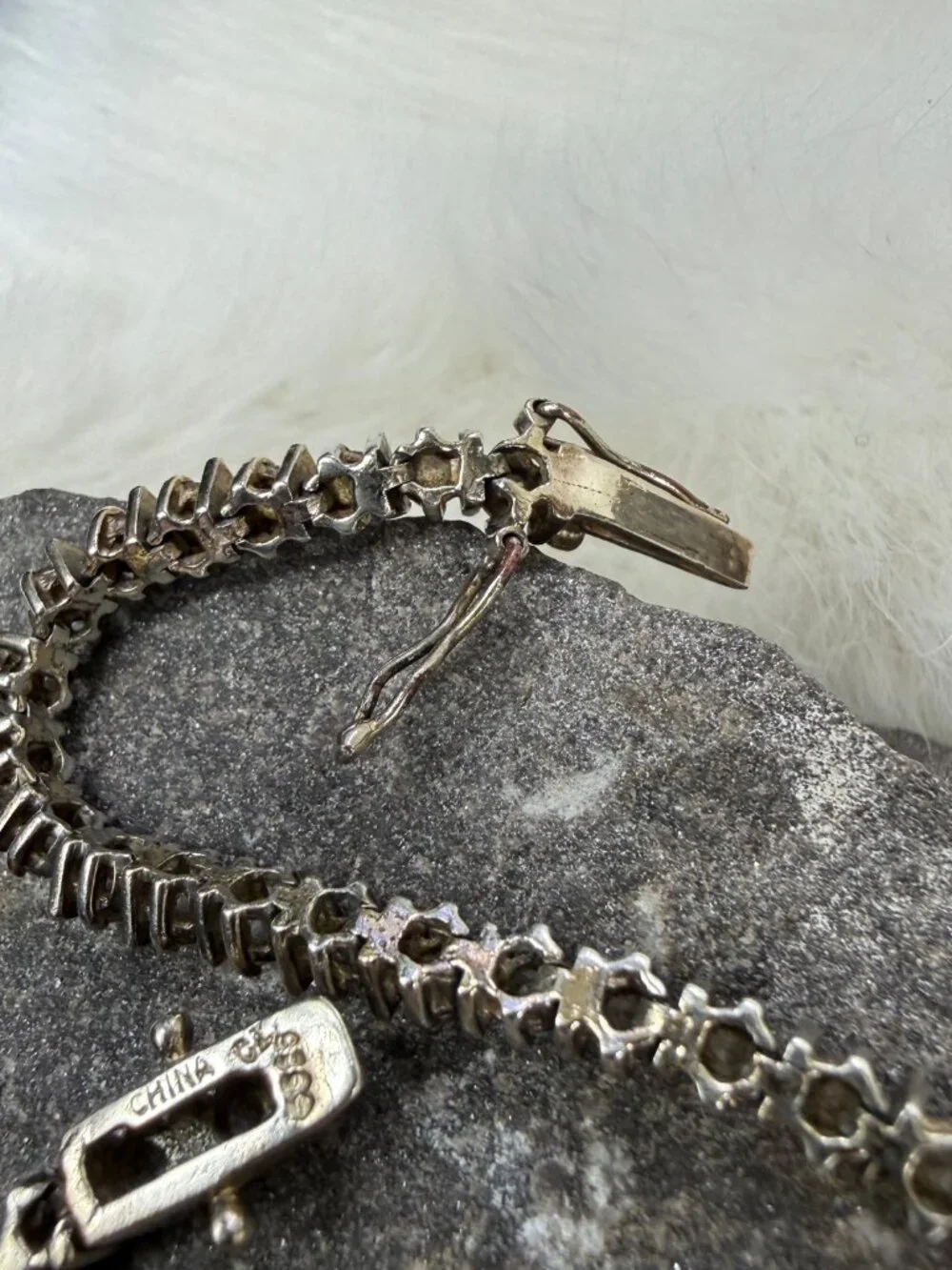 Sterling Silver Tennis Bracelet CZ Stones CL China 925 8